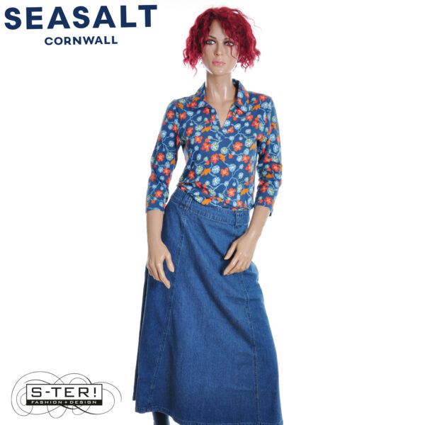 W7.6 Seasalt Cornwall RESTHARROW SKIRT MID WASH
