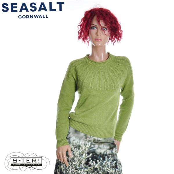 W7.9 Seasalt Cornwall STONE CHAT JUMPER MOSS