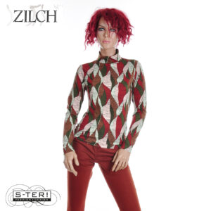 W21.9 ZILCH TOP HIGH NECK 52EVI10.111P LEAVES CELLERY