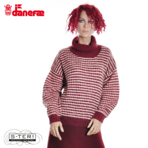 W5.47 danefae DANECARING ALPACA ROLLNECK SWEATER DK MERLOT/POWDER