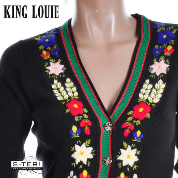 W9.8 King Louie V RIB CARDI PERRY 09897 black - Afbeelding 4