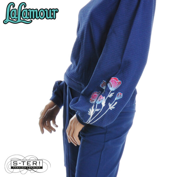 W31.21 Lalamour CATHY TOP LS LAWI2550 WAFFLE BLUE - Afbeelding 6