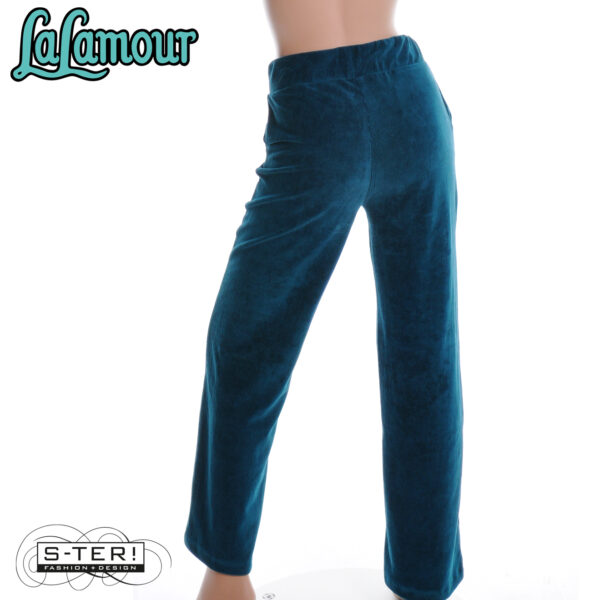 W31.25 Lalamour HAILEY TROUSERS LAWI25145 RIB VELOUR PETROL - Afbeelding 6