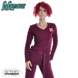 W31.27 Lalamour kelly TOP LS LAWI25192 WAFFLE bordeaux