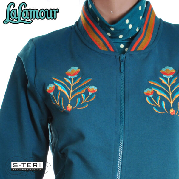W31.34 Lalamour NORA BOMBER JACKET LAWI25326 PUNTA DI ROMA PETROL - Afbeelding 7
