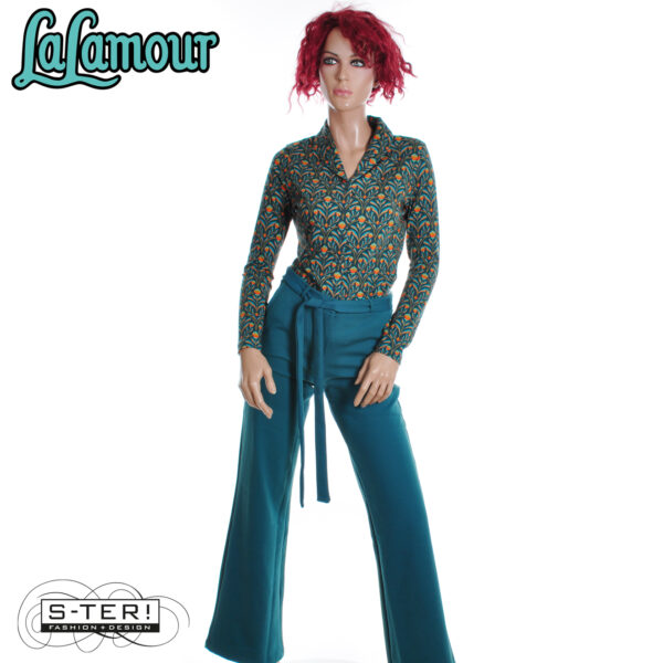W31.26 Lalamour IRIS blouse LS LAWI25171 BAROCK FLOWER GREEN - Afbeelding 8