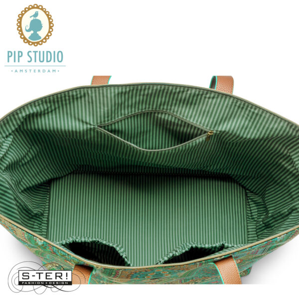 W25.20 Pip Studio Tilda tote bag LARGE QUILTED green 66x20x44 cm - Afbeelding 3