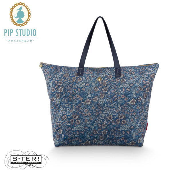 W25.19 Pip Studio Tilda tote bag LARGE QUILTED blue 66x20x44 cm