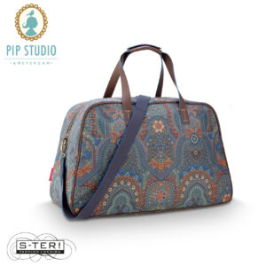 W25.16 Pip Studio TOVY WEEKEND BAG MEDIUM JABALI BLUE 57-22-37 cm