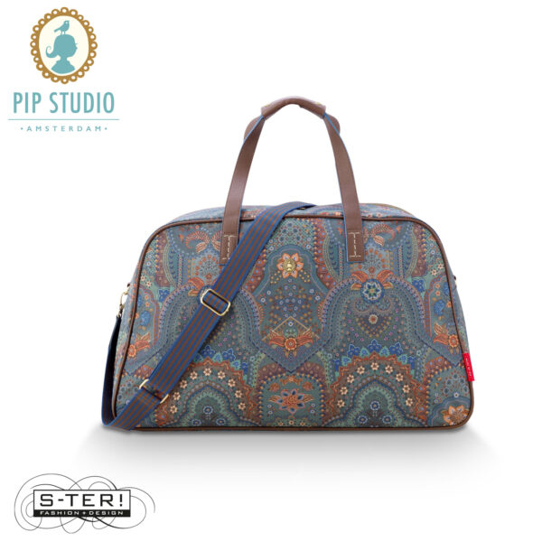 W25.16 Pip Studio TOVY WEEKEND BAG MEDIUM JABALI BLUE 57-22-37 cm - Afbeelding 2