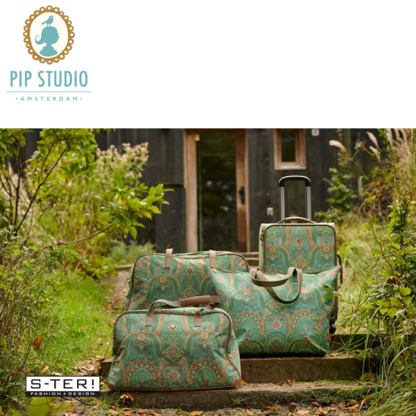 W25.17 Pip Studio TOVY WEEKEND BAG MEDIUM JABALI green 57-22-37 cm - Afbeelding 3