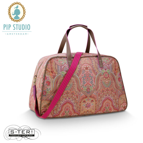W25.15 Pip Studio TOVY WEEKEND BAG MEDIUM JABALI RED 57-22-37 cm - Afbeelding 4