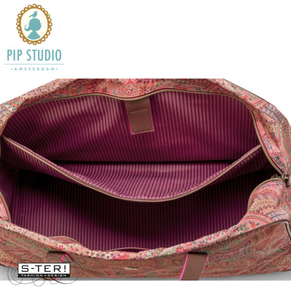 W25.15 Pip Studio TOVY WEEKEND BAG MEDIUM JABALI RED 57-22-37 cm - Afbeelding 3