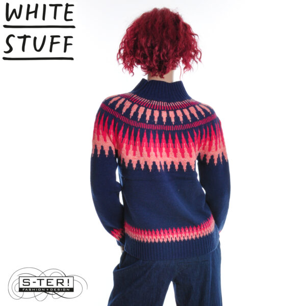 W18.37 WHITE STUFF FIONA FAIRISLE JUMPER NAVY MULTI 444675 - Afbeelding 4
