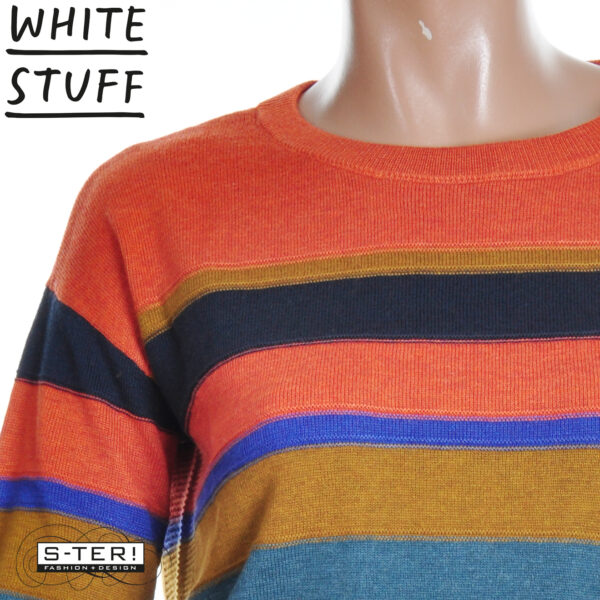 W18.34 WHITE STUFF OLIVE STITCH STRIPE JUMPER RED MULTI 444646 - Afbeelding 8