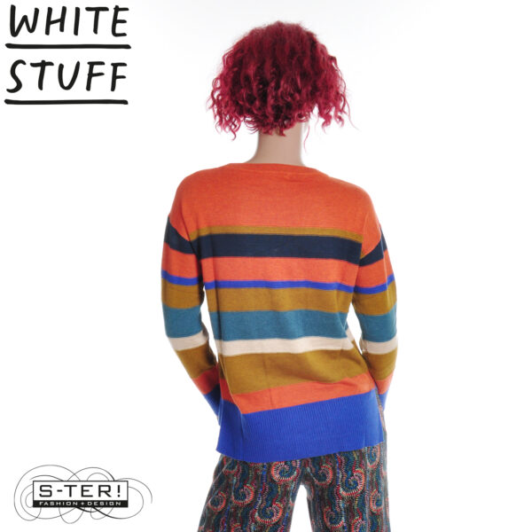 W18.34 WHITE STUFF OLIVE STITCH STRIPE JUMPER RED MULTI 444646 - Afbeelding 5
