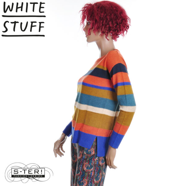 W18.34 WHITE STUFF OLIVE STITCH STRIPE JUMPER RED MULTI 444646 - Afbeelding 6