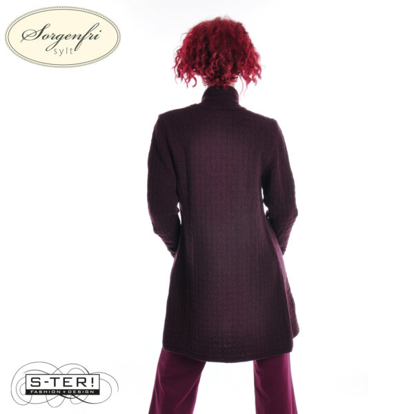 W11.23 SORGENFRI EBBIE D9 CARDIGAN LONG 02252-0127 PLUM - Afbeelding 5