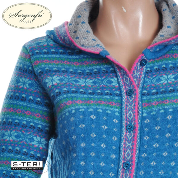 W11.21 SORGENFRI ANN D10 CARDIGAN LONG 02252-0137 LAKE - Afbeelding 5