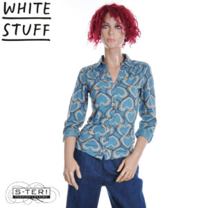 W18.28 WHITE STUFF ANNIE JERSEY SHIRT BLUE PRINT 444664