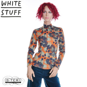 W18.4 WHITE STUFF CAMILLE HIGH NECK TOP ORANGE MULTI 444324