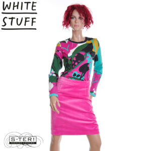 W18.6 WHITE STUFF CORAL VELVET SKIRT BRT PIINK 444304