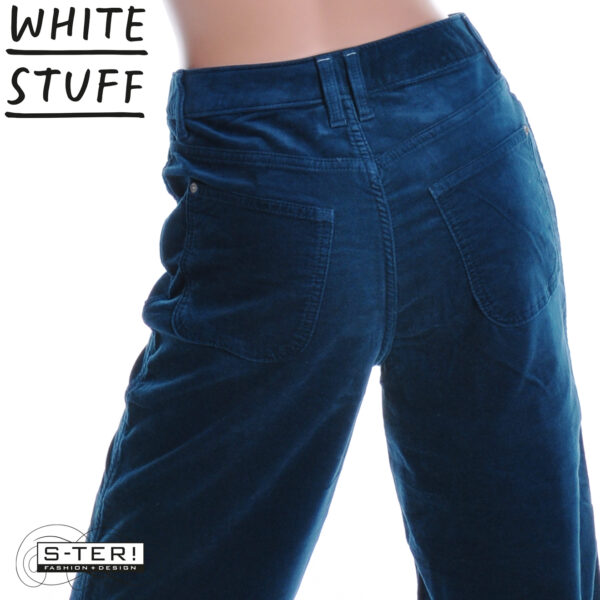 W18.39 WHITE STUFF TIA VELVET WIDE LEG CROP DK TEAL 444723 - Afbeelding 7