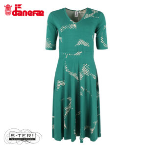 Z5.8 danefae DANANDERSON MODAL DRESS DARK GREEN LIGHT BEIGE TROPFUZZ