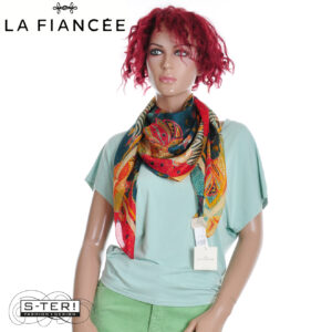 Z17.15 La Fiancee CARRE DE SOIE SQUARE SHANTEL PAEC2652 MER