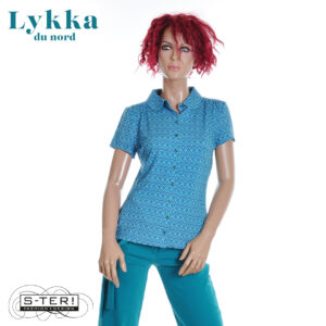 Z11.4 LYKKA DU NORD ANDY SPRING BOW BLUSE 03261-0013 LAGOON