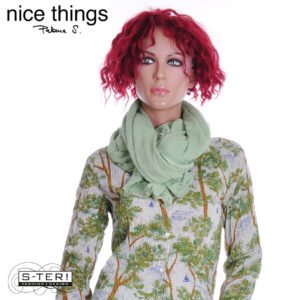 Z38.15 NICE THINGS PLAIN COLOR COTTON LINEN FOULARD WFW001 LIGHT MINT