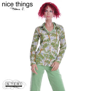 Z38.3 NICE THINGS PINE TREES PRINT BASIC SHIRT 99 WWW005 ecru
