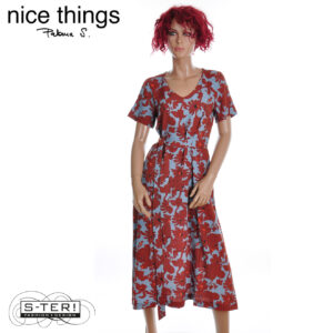 Z38.1 NICE THINGS PENELOPE FLOWERS PRINT DRESS WWW027 LIGHT TURQOISE