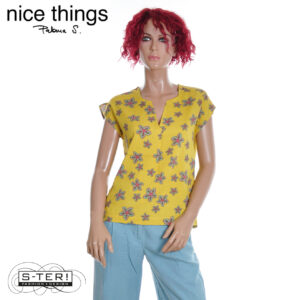 Z38.8 NICE THINGS STAR FLOWERS PRINT TOP WWW123 YELLOW