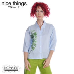 Z38.12 NICE THINGS POSITIONED FLOWER SHIRT  WWW167 light blue