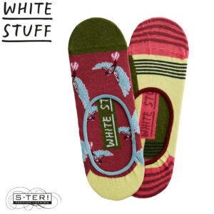 Z18.52 WHITE STUFF 2PACK PARROT NO SHOW SOCKS 446172 red mlt