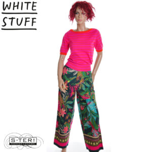 Z18.25 WHITE STUFF ALLY WIDE LEG TROUSER 446065 GREEN PR