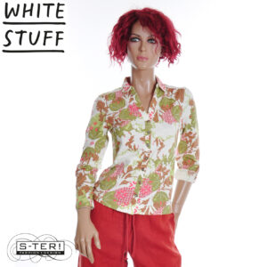 Z18.18 WHITE STUFF ANNIE JERSEY SHIRT GREEN MLT 445365