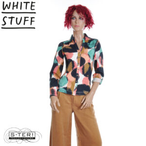 Z18.17 WHITE STUFF ANNIE JERSEY SHIRT NAVY PRINT 445365