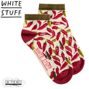 Z18.54 WHITE STUFF CHILI TRAINER SOCK 446161 RED MLT