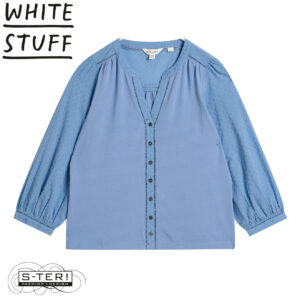 Z18.2 WHITE STUFF DAISY DOBBY MIX TOP 445358 MID BLUE