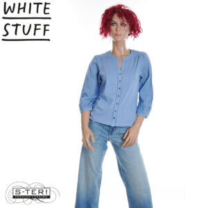 Z18.2 WHITE STUFF DAISY DOBBY MIX TOP 445358 MID BLUE