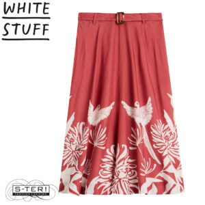 Z18.27 WHITE STUFF DARCIE MIDI SKIRT 446151 PINK PR