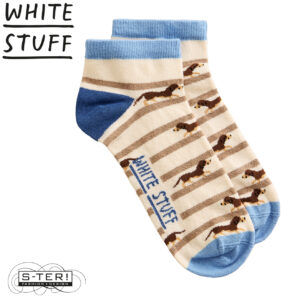 Z18.67 WHITE STUFF DOG STRIPE TRAINER SOCK 446173