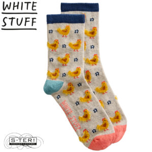Z18.50 WHITE STUFF FLUFFY CHICKEN ANKLE SOCK 445175 NAT MLT