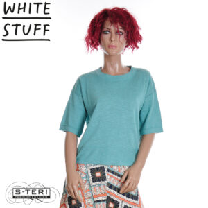 Z18.7 WHITE STUFF KATE LINEN TOP 445421 MID TEAL