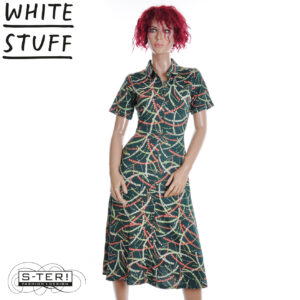 Z18.10 WHITE STUFF RUA JERSEY SHIRT DRESS 445196 GREEN MLT