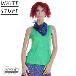 Z18.37 WHITE STUFF SCARLETTE LINEN VEST 445887 BRT GREEN