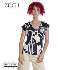 Z21.13 ZILCH TOP V NECK 61EVW10.086 PATTERN NAVY
