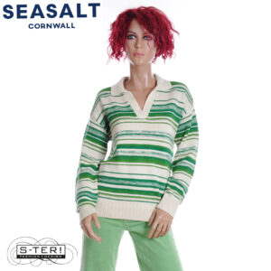 Z7.20 Seasalt Cornwall BIRD FLIGHT JUMPER CORULA CHALK BRIGHT GREEN